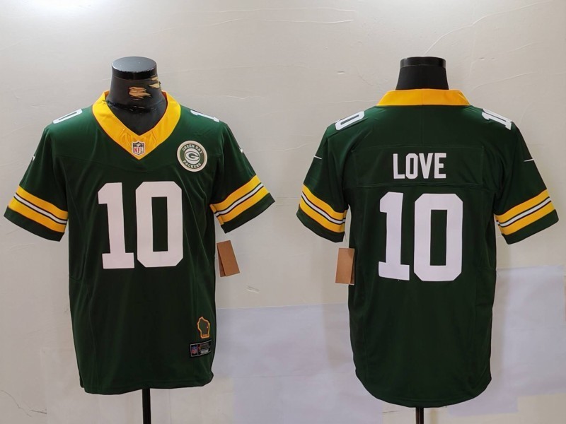 Men Green Bay Packers #10 Love Black 2025 Nike Limited NFL Jersey style 002